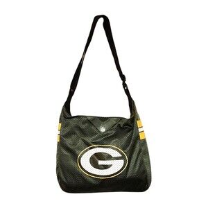 NFL Green Bay Packers Team Jersey Tote Bag Black Adjustable Strap Zip Closure